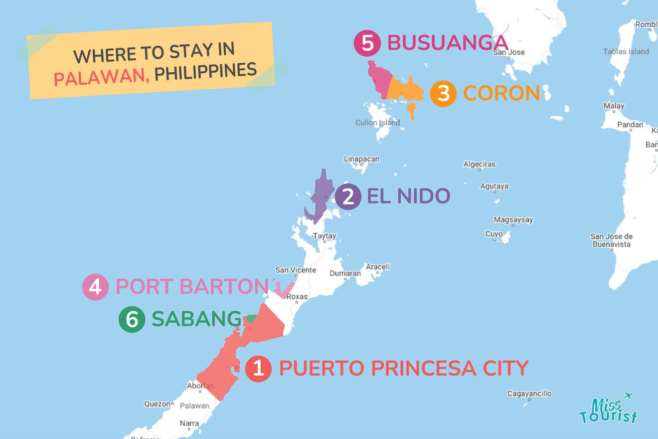 Where to stay in Palawan MAP